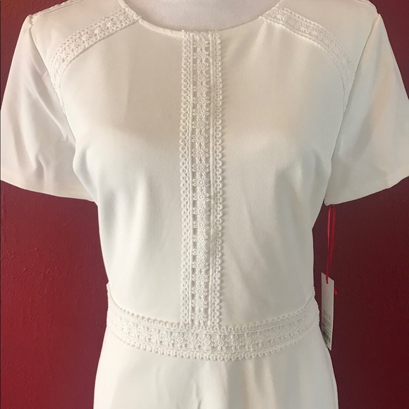 NWT: Cream ELLE laced trim fit and flare dress - Picture 2 of 8